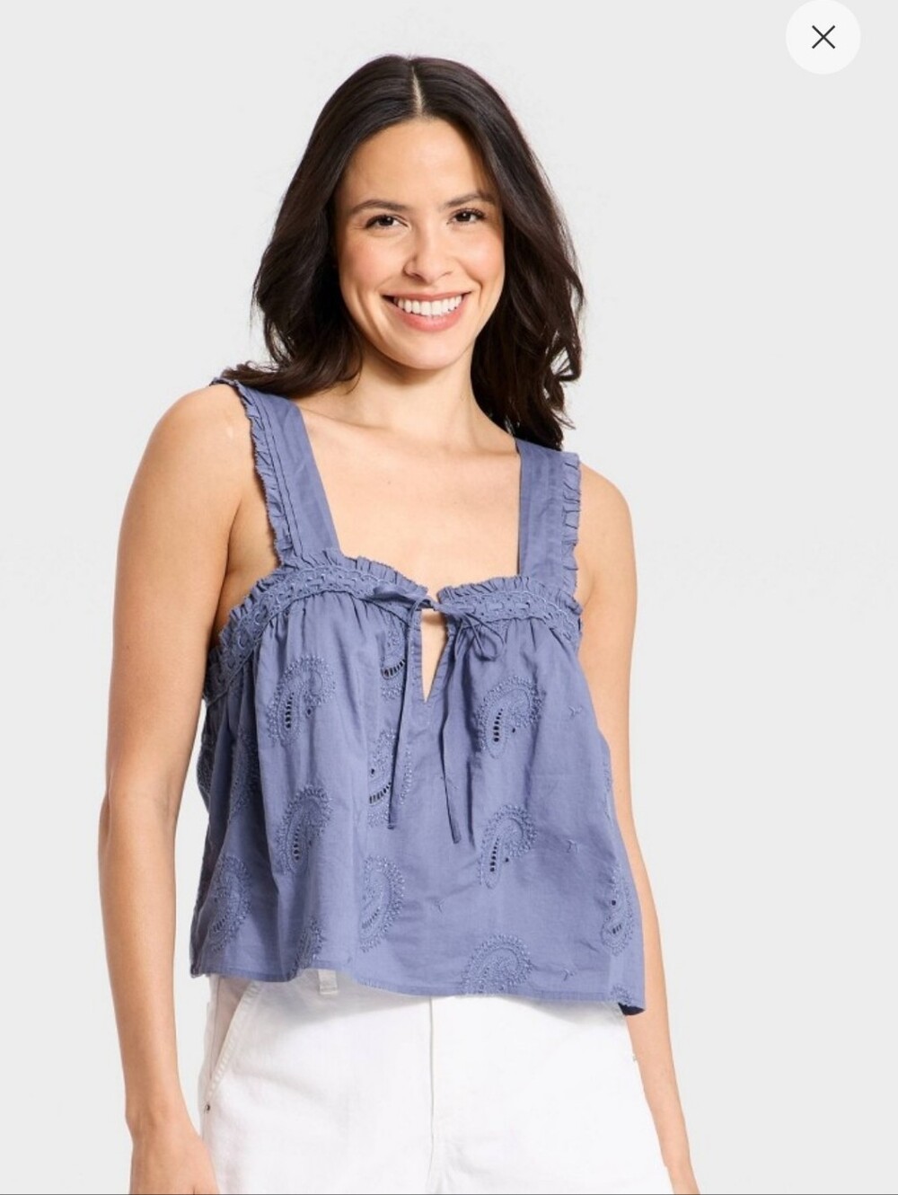 NWT Universal Thread Cutwork Paisley Tank Top- Large